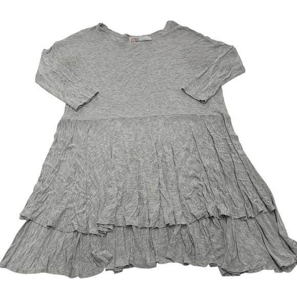 Free People FP Beach Dress Womens XS/S Gray Tiered Ruffle Babydoll Tunic Modal - Picture 1 of 7